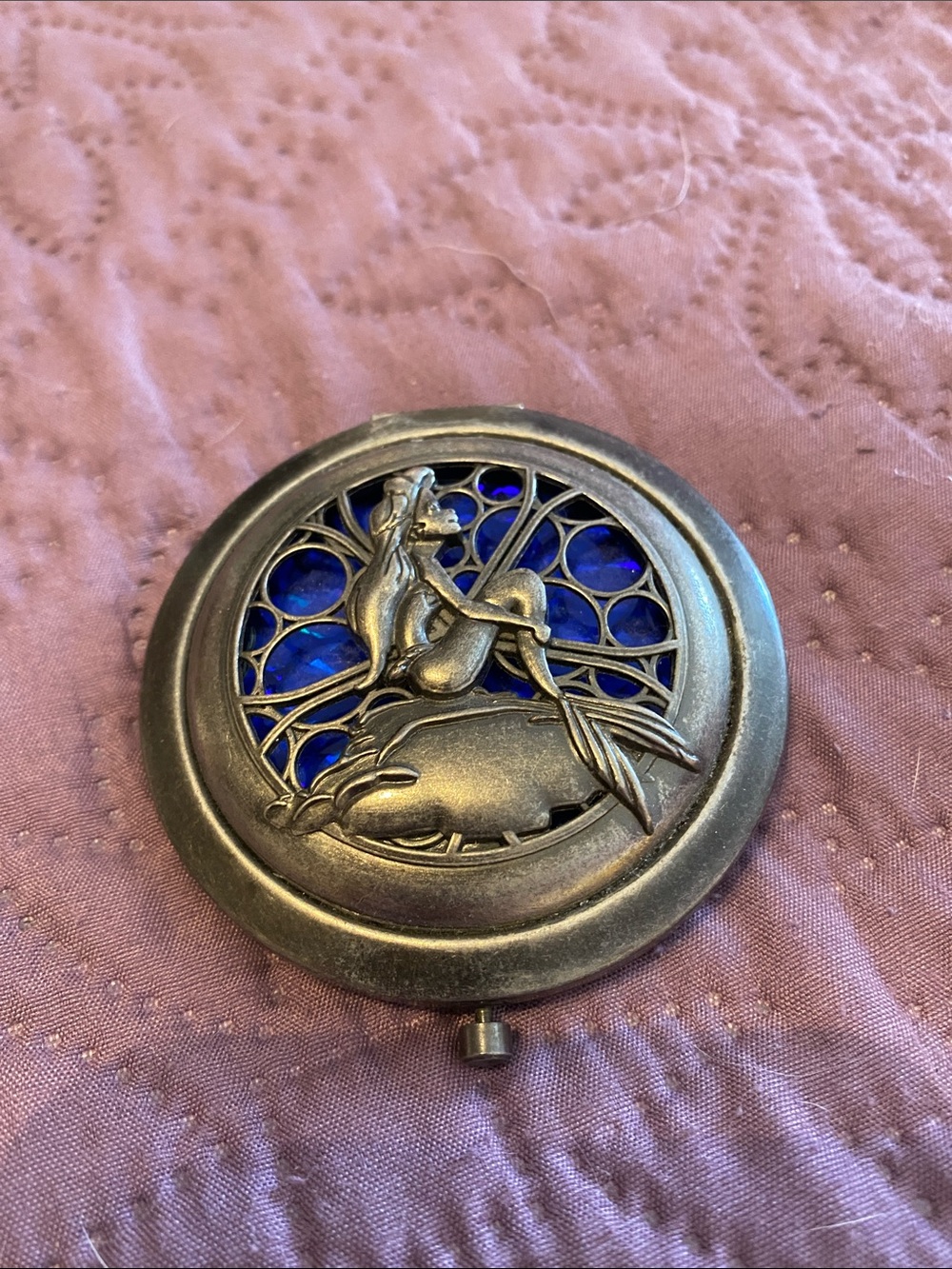 Disney Little Mermaid Compact Mirror with Cobalt Blue Inset